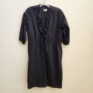 Denim & Supply Ralph Lauren Dress L Women Black Ruffled Whimsigoth Minimalist